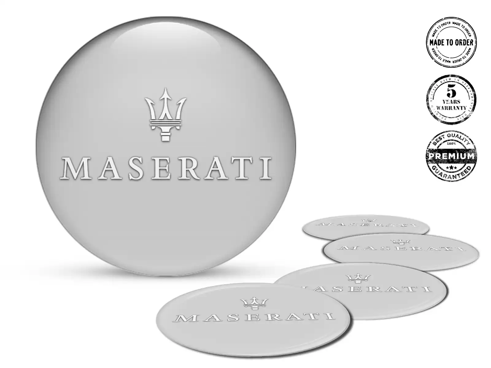 Maserati Pegatina de Silicona Estilo Emblemas Bombados de Aro